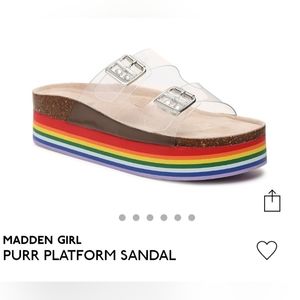 Madden Girl Rainbow Purr Platform Sandals Size 9.5